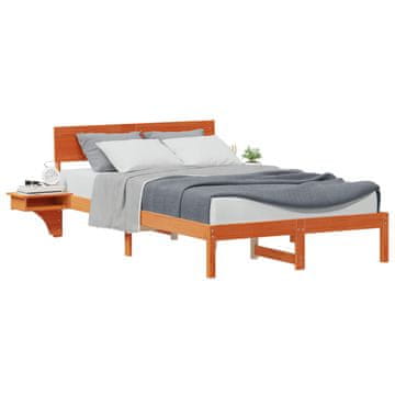Vidaxl Konstrukcija postelje z vzglavjem Voskast rjav 120 x 190 cm
