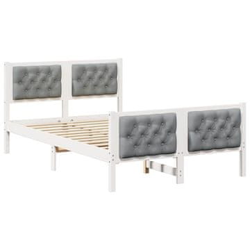Vidaxl Konstrukcija postelje z vzglavjem Svetlo siva 120 x 200 cm