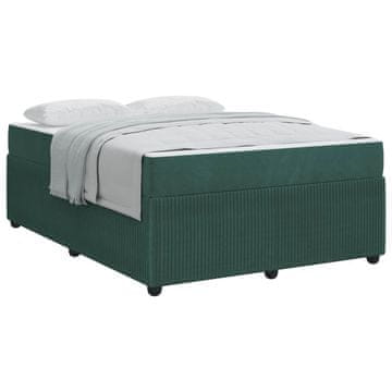 Vidaxl Konstrukcija postelje Temno zelena 160 x 200 cm blago