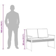 Vidaxl Zunanja klop Siva in temno siva 107 x 61 x 80 cm poli ratan