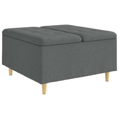 Vidaxl Ottoman s shranjevanjem Temno siva 80 x 80 x 45 cm blago