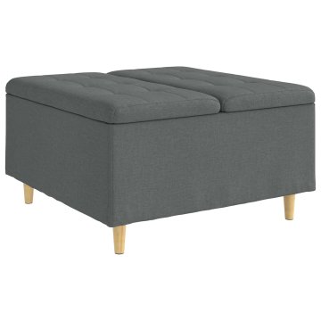 Vidaxl Ottoman s shranjevanjem Temno siva 80 x 80 x 45 cm blago