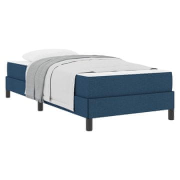 Vidaxl Postelja z vzmetnico z vzmetnico Modra 100 x 200 cm blago