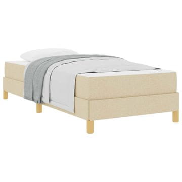 Vidaxl Postelja z vzmetnico z vzmetnico krema 80 x 200 cm blago