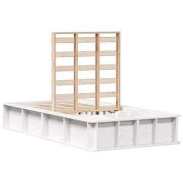 Vidaxl Konstrukcija postelje Bela 80 x 200 cm Masivno borovo les