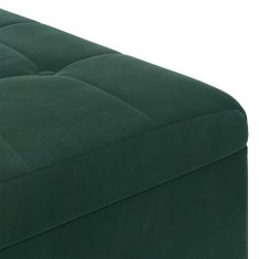 Vidaxl Ottoman s shranjevanjem Temno zelena 60 x 60 x 45 cm Žamet