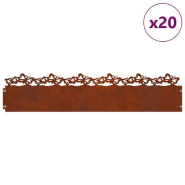 Vidaxl Robniki za trato 20 szt. Rjav 103 x 0,05 x 22 cm
