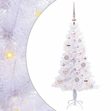 Vidaxl Umestno božično drevo med 150 LED Bela 120 cm PVC in jeklo