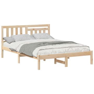 Vidaxl Konstrukcija postelje Rjava 140 x 190 cm Masivno borovo les