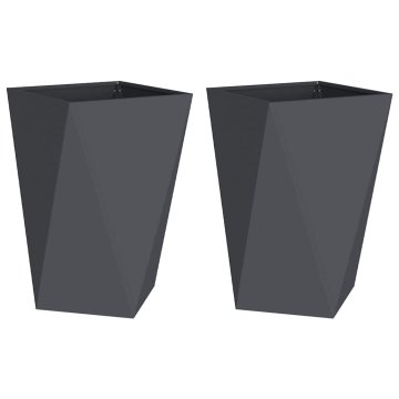 Vidaxl Cvetlično korito 2 kos Antracit 50 x 50 x 75 cm Jeklo