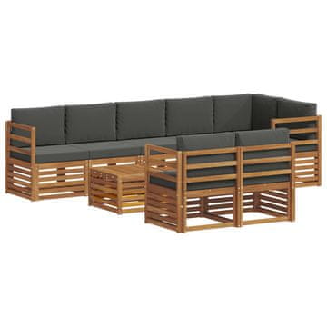 Vidaxl Sedežne garniture z blazino 9 szt. Naravna in antracitna