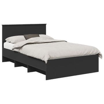 Vidaxl Konstrukcija postelje Črna 137 x 203 cm Konstruiran les