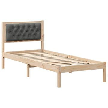 Vidaxl Konstrukcija postelje Temno siva 90 x 200 cm Masivno borovo les
