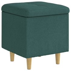 Vidaxl Ottoman s shranjevanjem Temno zelena 40 x 40 x 45 cm blago