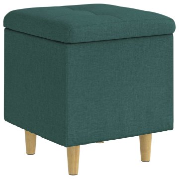 Vidaxl Ottoman s shranjevanjem Temno zelena 40 x 40 x 45 cm blago