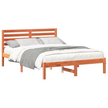 Vidaxl Konstrukcija postelje z vzglavjem Voskast rjav 120 x 200 cm