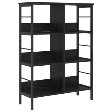 Vidaxl Knjižna polica Črna Orehovina 82 x 32 x 112 cm Konstruiran les