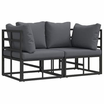 Vidaxl Zunanja Pohištvo 2 Kos Črna in anthracit 71,5 x 71,5 x 71 cm