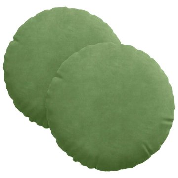 Vidaxl Sedežne blazine 2 szt. Svetlo zelena Ø30 x 13 cm Žamet