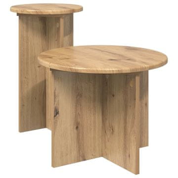 Vidaxl Komplet stranskih mizic 2 szt. Artisan hrast Inženirski les