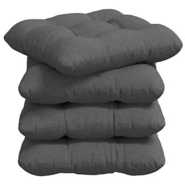 Vidaxl Sedežne blazine 4 szt. Temno siva 40 x 40 x 12 cm blago