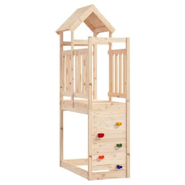 Vidaxl Igralna stolpnica Rjava 53 x 110,5 x 214 cm Masivno borovo les