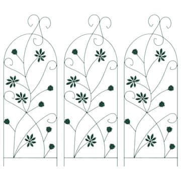 Vidaxl Vrtna ograja 3 kos Zelena 112 x 39,5 cm Jeklo