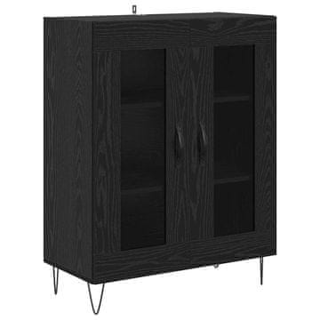 Vidaxl Strani šal Črna Orehovina 69,5 x 34 x 90 cm Konstruiran les