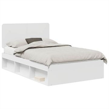 Vidaxl Konstrukcija postelje Bela 120 x 190 cm Masivno borovo les