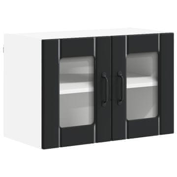Vidaxl Stenski stekleni omarica LUCCA Črna 60 x 31 x 40 cm