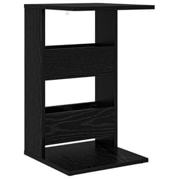 Vidaxl Stranska miza Črna Orehovina 40 x 35 x 60,5 cm Konstruiran les
