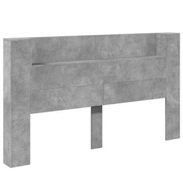 Vidaxl Nočna omarica z LED Betonsko siva 180 x 16,5 x 103,5 cm