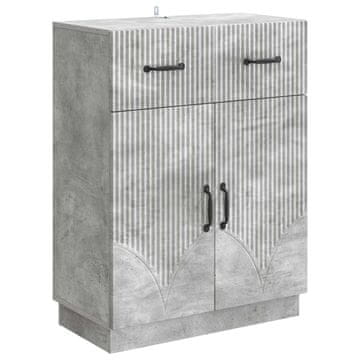 Vidaxl Strani šal Betonsko siva 66 x 34,5 x 87 cm Inženirski les