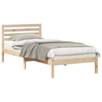 Vidaxl Konstrukcija postelje Rjava 90 x 220 cm Masivno borovo les