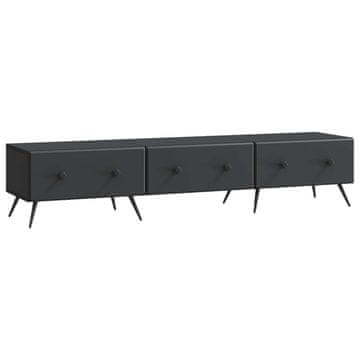 Vidaxl TV omarica s predalom Črna 147 x 34,5 x 30 cm Inženirski les