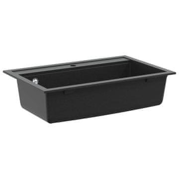 Vidaxl Umivalnica Črna 795 x 505 mm Granit