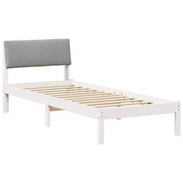 Vidaxl Kovinska posteljna konstrukcija Bela in svetlo siva 80 x 200 cm