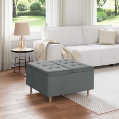 Vidaxl Ottoman s shranjevanjem Temno siva 80 x 80 x 45 cm blago