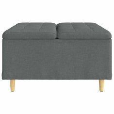 Vidaxl Ottoman s shranjevanjem Temno siva 80 x 80 x 45 cm blago