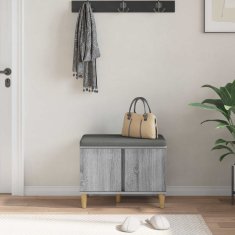 Vidaxl Haldna klop z blazino z vrati Siva Sonoma 60 x 38 x 46 cm