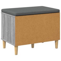 Vidaxl Haldna klop z blazino z vrati Siva Sonoma 60 x 38 x 46 cm