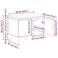 Vidaxl Haldna klop z blazino z vrati Obrtni Hrast 60 x 38 x 46 cm