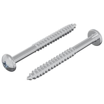 Vidaxl Lesen vijak 2 szt. srebrna 9,8 x 53 mm Jeklo