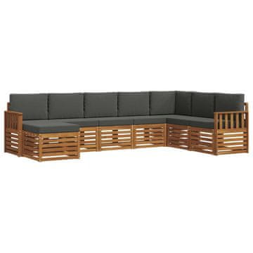 Vidaxl Zunanja garnitura za sedenje 8 szt. Naravna in antracitna