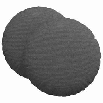Vidaxl Sedežne blazine 2 szt. Temno siva Ø 80 cm Žametna tkanina