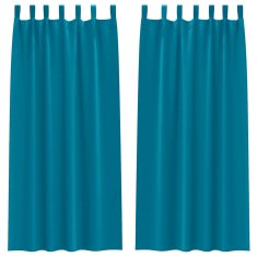 Vidaxl Zavese za zatemnitev z obroči 2 szt. Turkizna 260 x 140 cm