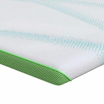 Vidaxl Nadvložek Bela in zelena 140 x 190 cm Jacquard tkanina