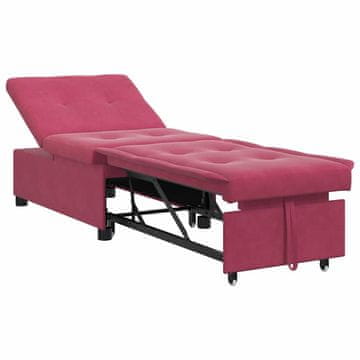 Vidaxl Sofa postelja Vinorodna rdeča 194 x 67 x 82 cm Žamet