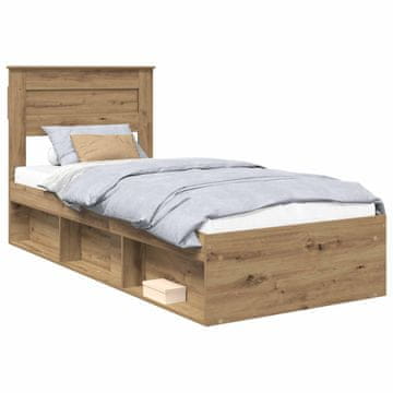 Vidaxl Konstrukcija postelje Oreh 75 x 190 cm Masivno borovo les