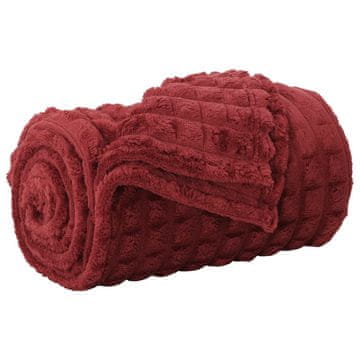 Vidaxl Odeja Bordeaux rdeča 240 x 220 cm Flis